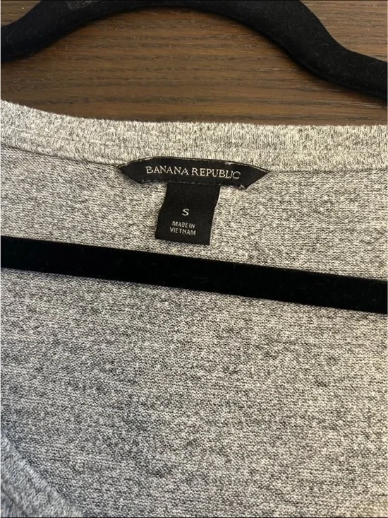 Heather Gray Long Sleeve Pocket Tunic Top Drop Tail Small - Picture 4 of 6